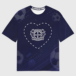 Футболка оверсайз женская TWhoH в сердечке на фоне мячей, цвет: 3D-принт