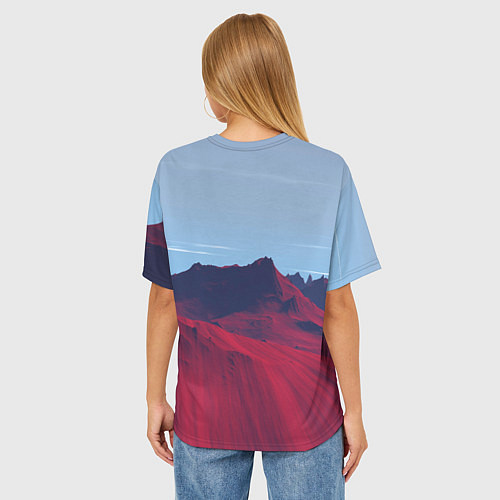Женская футболка оверсайз Красный песок / 3D-принт – фото 4