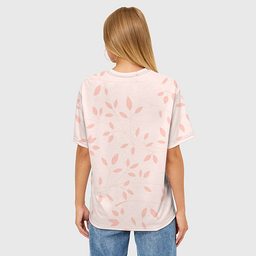 Женская футболка оверсайз Имя Рита по-вертикали с розовым фоном / 3D-принт – фото 4