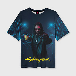 Женская футболка оверсайз Johnny Cyberpunk2077