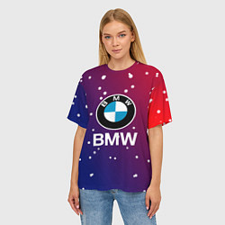 Футболка оверсайз женская BMW Градиент Краска, цвет: 3D-принт — фото 2