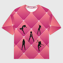 Женская футболка оверсайз Веселый Танцующий Счастливый