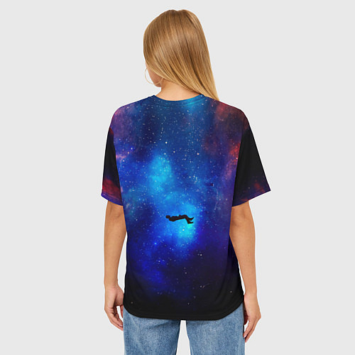 Женская футболка оверсайз Потерянный человек в космосе / 3D-принт – фото 4