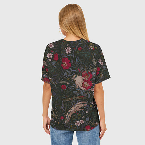 Женская футболка оверсайз Ботаника / 3D-принт – фото 4