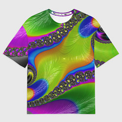Футболка оверсайз женская Кислотный фрактал Абстракция, цвет: 3D-принт
