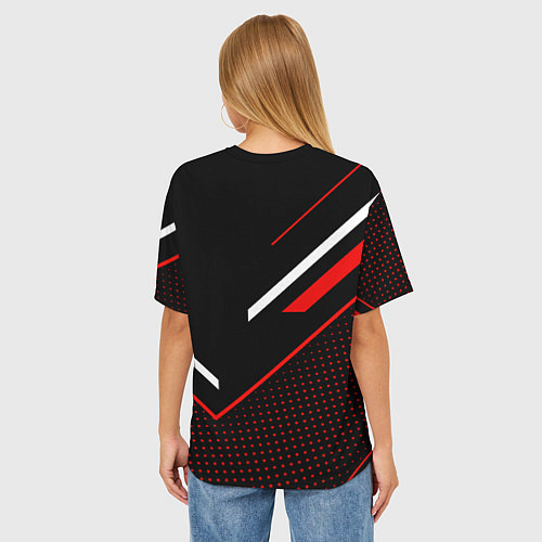 Женская футболка оверсайз LEXUS ЛЕКСУС СОВРЕМЕННЫЙ / 3D-принт – фото 4