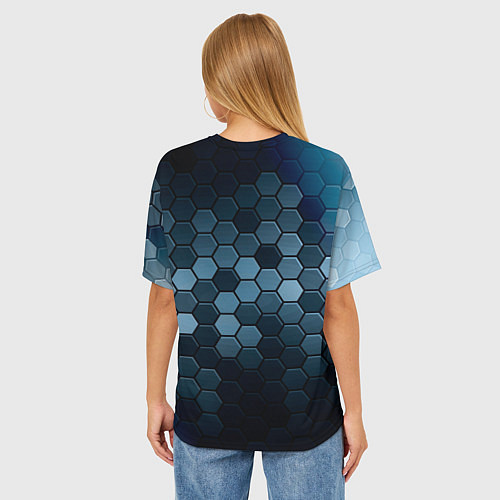 Женская футболка оверсайз ЛЕКСУС Sport Соты / 3D-принт – фото 4