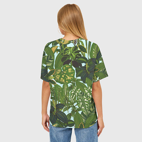 Женская футболка оверсайз Зеленые Тропические Растения / 3D-принт – фото 4