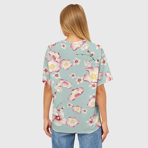 Женская футболка оверсайз Цветы Дицы / 3D-принт – фото 4