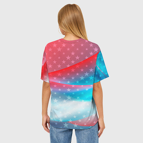 Женская футболка оверсайз Американский орел USA / 3D-принт – фото 4