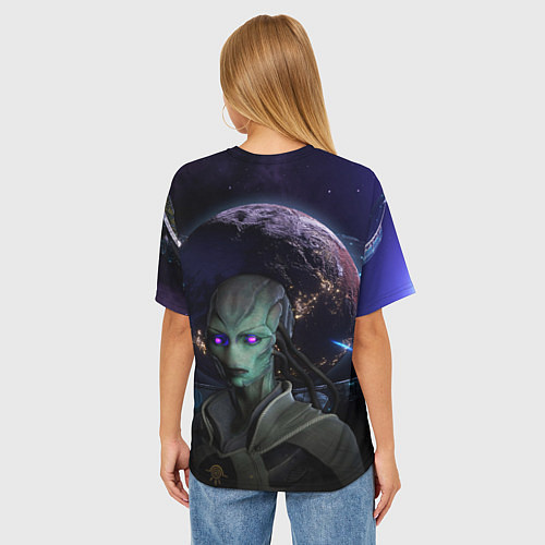 Женская футболка оверсайз STELLARIS СТЕЛЛАРИС / 3D-принт – фото 4