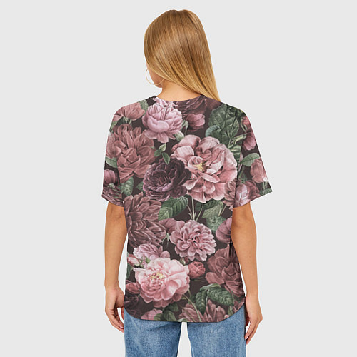 Женская футболка оверсайз Цветы Полные Любви / 3D-принт – фото 4