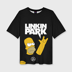 Женская футболка оверсайз LINKIN PARK ГОМЕР СИМПСОН, SIMPSONS