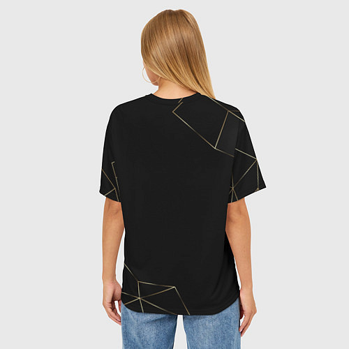 Женская футболка оверсайз Лого Valencia и надпись Legendary Football Club на / 3D-принт – фото 4