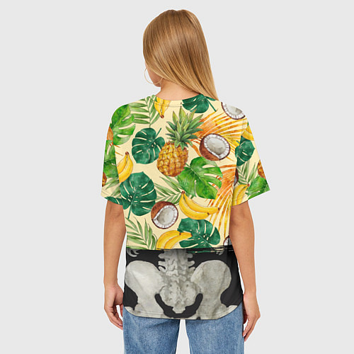 Женская футболка оверсайз Тропики Ритм Джунглей Ананасы Кокосы Бананы / 3D-принт – фото 4