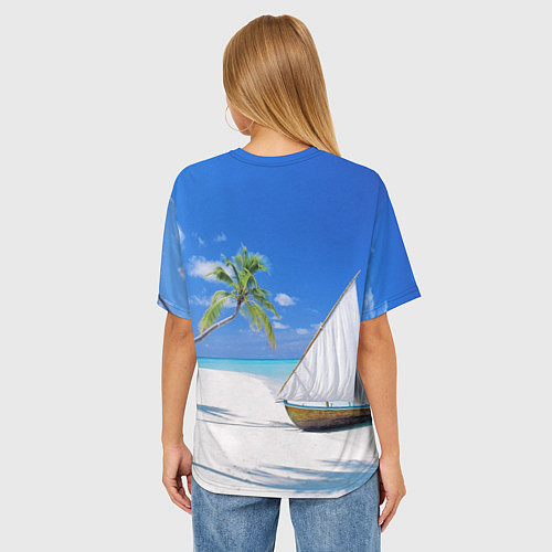 Женская футболка оверсайз Island of hawaii / 3D-принт – фото 4