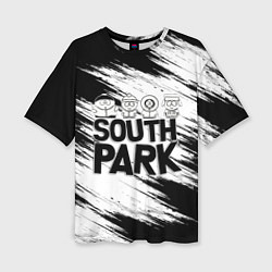 Футболка оверсайз женская Южный парк - персонажи и логотип South Park, цвет: 3D-принт