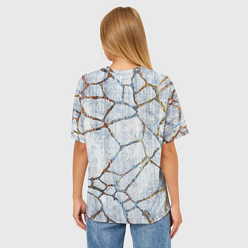 Женская футболка оверсайз Авангардный текстурный паттерн / 3D-принт – фото 4