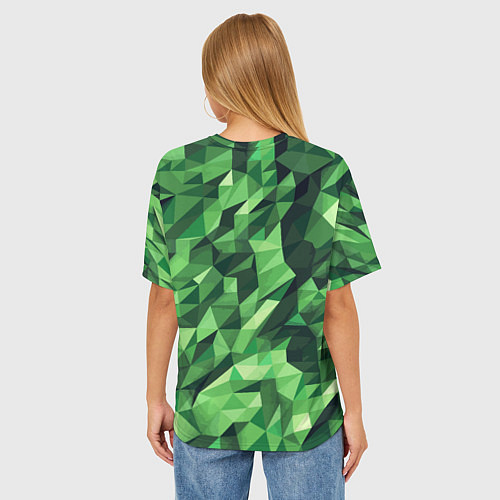 Женская футболка оверсайз Объёмный полигональный камуфляж / 3D-принт – фото 4
