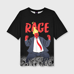 Женская футболка оверсайз Дональд Трамп - Ярость
