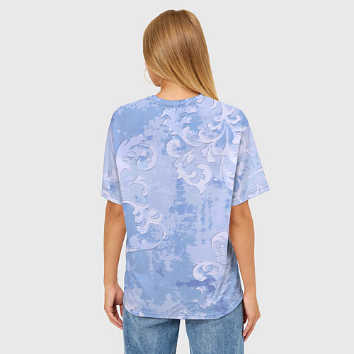 Женская футболка оверсайз Винтажный растительный летний орнамент / 3D-принт – фото 4