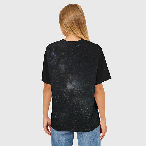 Женская футболка оверсайз Лонгслив Звезды и космос / 3D-принт – фото 4