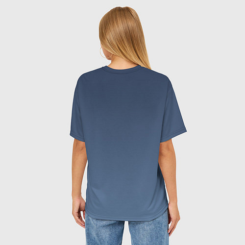 Женская футболка оверсайз Gradient Dark Blue / 3D-принт – фото 4
