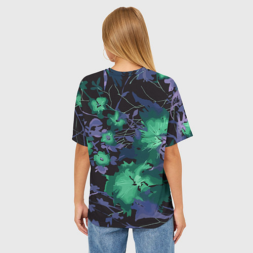 Женская футболка оверсайз Цветочная авангардная композиция / 3D-принт – фото 4