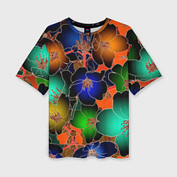 Женская футболка оверсайз Vanguard floral pattern Summer night Fashion trend