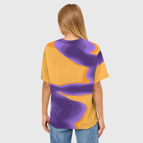 Женская футболка оверсайз Фиолетовая река / 3D-принт – фото 4