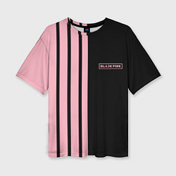 Футболка оверсайз женская BLACKPINK HALF BLACK-PINK MINI LOGO, цвет: 3D-принт