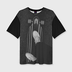 Женская футболка оверсайз Skateboard Black