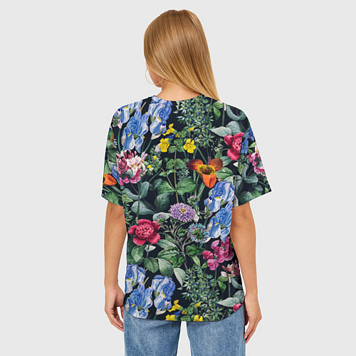 Женская футболка оверсайз Цветы Старый Сад / 3D-принт – фото 4