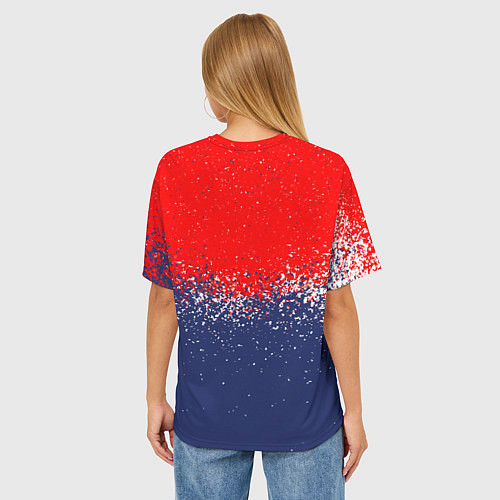 Женская футболка оверсайз Atletico madrid атлетико мадрид брызги красок / 3D-принт – фото 4