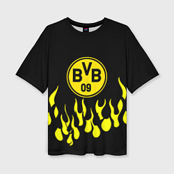 Футболка оверсайз женская Borussia пламя, цвет: 3D-принт