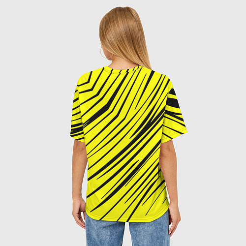 Женская футболка оверсайз Borussia боруссия абстрактный фон желтый / 3D-принт – фото 4