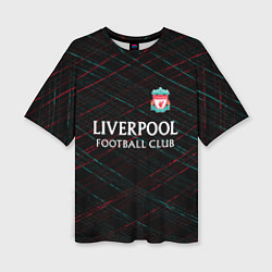Футболка оверсайз женская Liverpool ливерпуль чёрточки, цвет: 3D-принт