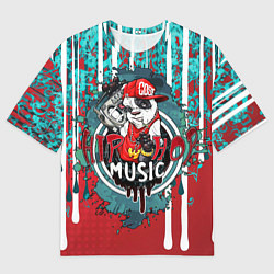 Футболка оверсайз женская Hip hop - Music, цвет: 3D-принт