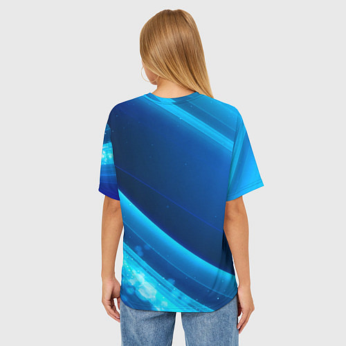 Женская футболка оверсайз Соник абстракция яркая / 3D-принт – фото 4