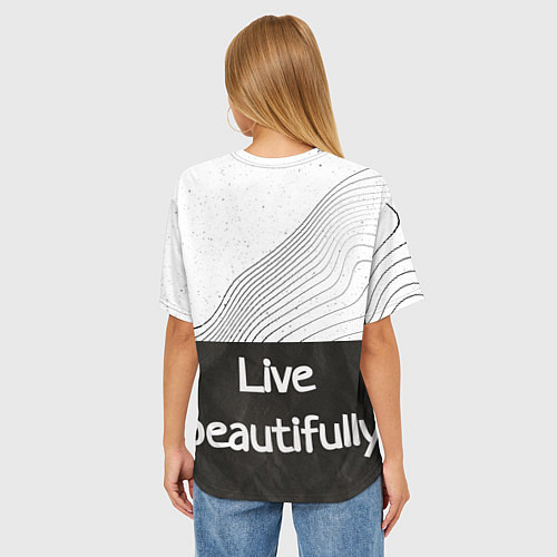 Женская футболка оверсайз Линии жизни Life lines / 3D-принт – фото 4