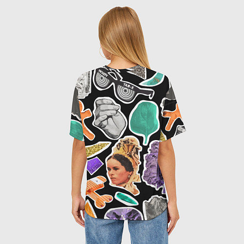 Женская футболка оверсайз Underground pattern Fashion trend / 3D-принт – фото 4