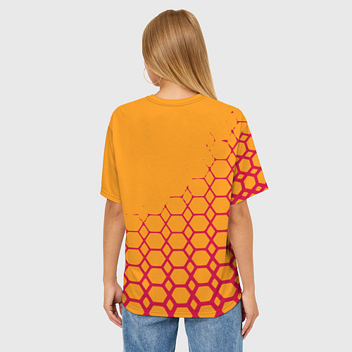 Женская футболка оверсайз Рома соты / 3D-принт – фото 4