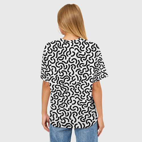 Женская футболка оверсайз Органические Закруглённые Линии / 3D-принт – фото 4