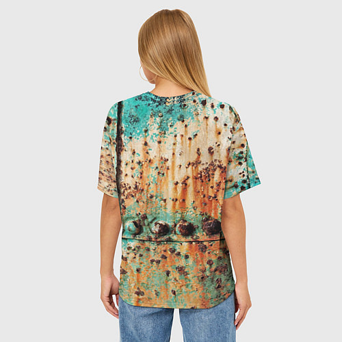 Женская футболка оверсайз Искусство коррозии металла Rust / 3D-принт – фото 4