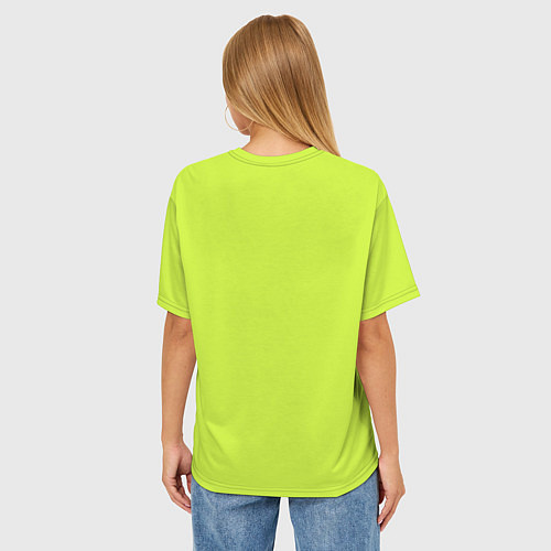 Женская футболка оверсайз Зеленый неон из фильма Барби / 3D-принт – фото 4