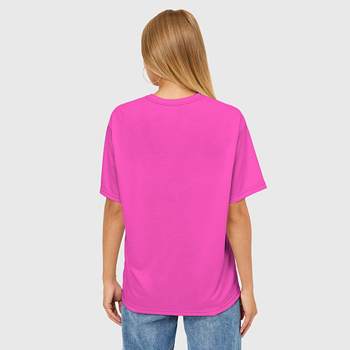 Женская футболка оверсайз Яркий розовый из фильма Барби / 3D-принт – фото 4
