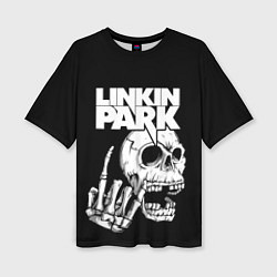 Женская футболка оверсайз Linkin Park Череп