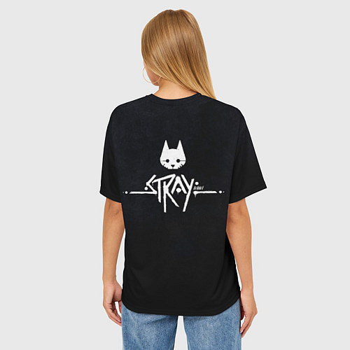 Женская футболка оверсайз Stray бродячий кот / 3D-принт – фото 4
