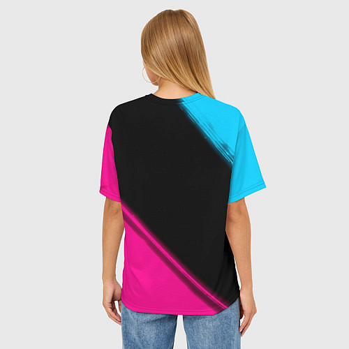 Женская футболка оверсайз Placebo Neon Gradient / 3D-принт – фото 4