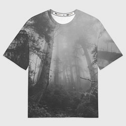 Футболка оверсайз женская Темный мрачный лес деревья, цвет: 3D-принт